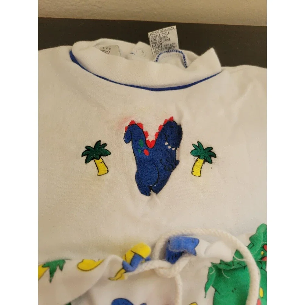 Vintage Precious Beginning Baby Neon Dinosaurs One piece unisex Onesie